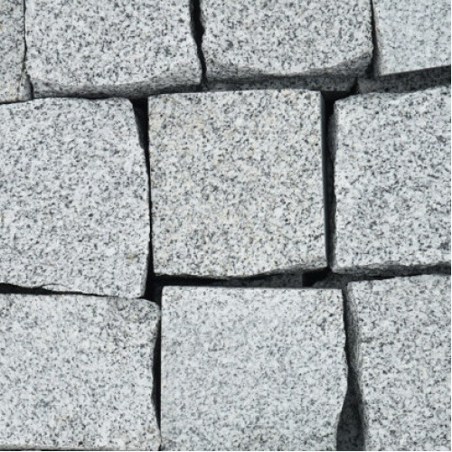 Брусчатка пилено-колотая, Мансуровский гранит - 80x80x50
